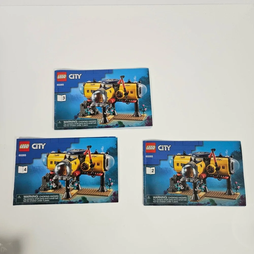Lego City Ocean Exploration Base 60265 Yellow Submarine Parts Manuals As Is